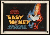 8a340 EASY MONEY English 14x19 '48 Greta Gynt, Dennis Price, Jack Warner, wacky art!