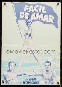 8a475 EASY TO LOVE Spanish special 16x22 '53 sexy Esther Williams stands on Van Johnson & Martin!