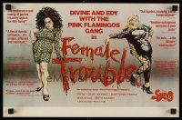 8a483 FEMALE TROUBLE New Line Cinema special 11x17 '74 John Waters, Divine with big hair!