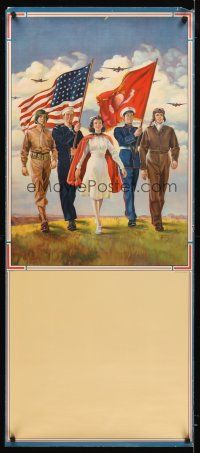 8a008 FREEDOM FOREVER WWII Calendar '42 great Steinke art of soldiers & nurse