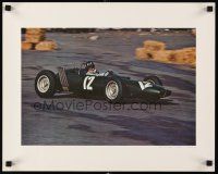 8a161 GRAHAM HILL IN THE BRM AT BRUSSELS special 16x20 '70s great image of vintage F1 car on track!