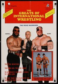 8a492 GREATS OF INTERNATIONAL WRESTLING video special 18x26 '80s The Road Warriors!