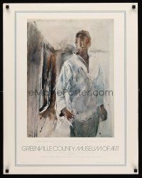 8a127 GREENVILLE COUNTY MUSEUM OF ART 22x28 art exhibition '84 Andrew Wyeth art of man!