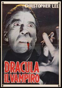 8a347 HORROR OF DRACULA Italian commercial poster R80s Hammer, image of Christopher Lee as vampire!