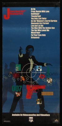 8a405 JAMES BOND 007 HEADQUARTERS video special 16x34 '84 cool image of Roger Moore as Bond!