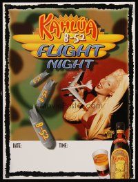 8a243 KAHLUA B-52 FLIGHT NIGHT 18x24 liquor poster '00 cool image of liquor & sexy girl!