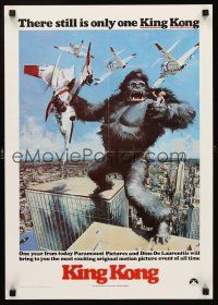 8a504 KING KONG teaser special 17x24 '76 John Berkey art of BIG Ape on the Twin Towers!