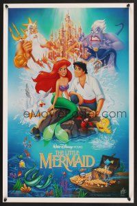8a510 LITTLE MERMAID special 18x27 '89 great image of Ariel & cast, Disney underwater cartoon!