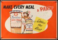 8a226 MAKE EVERY MEAL A PARTY 29x42 advertising poster '50s Borden's Cheese Spread!