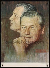 8a054 NELSON A. ROCKEFELLER special 23x31 '70s artwork of politician by Norman Rockwell!