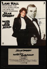 8a413 NEVER SAY NEVER AGAIN soundtrack poster '83 singer Lani Hall & Sean Connery as 007!