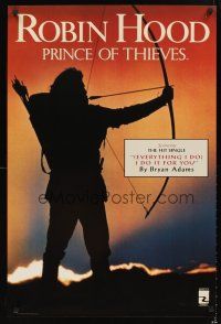 8a422 ROBIN HOOD PRINCE OF THIEVES special 24x36 '91 Kevin Costner, soundtrack by Bryan Adams!