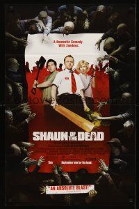 8a425 SHAUN OF THE DEAD 2-sided advance magazine poster '04 Edgar Wright, zombies & Simon Pegg!