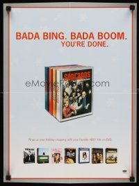 8a547 SOPRANOS 2-sided video special 15x20 '04 James Gandolfini, bada bing, bada boom, you're done!