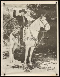 8a255 SPUNNY SPREAD special 17x22 '50s cool image of Hopalong Cassidy on horseback!