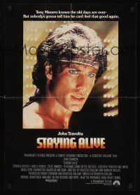 8a557 STAYING ALIVE special 17x24 '83 close up of John Travolta in Saturday Night Fever sequel!