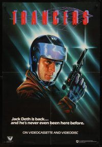 8a434 TRANCERS video special 27x39 '85 Charles Band, a future cop lost in present hunting!