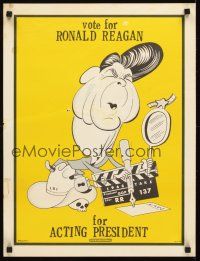 8a057 VOTE FOR RONALD REAGAN FOR ACTING PRESIDENT special 18x23 '68 political satire poster!