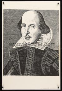 8a119 WILLIAM SHAKESPEARE art print '70 cool woodcut portrait by Droeshout!