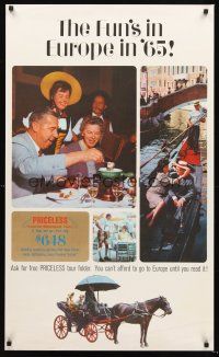 8a308 FUN'S IN EUROPE IN '65 travel poster '65 cool images of vacationers!