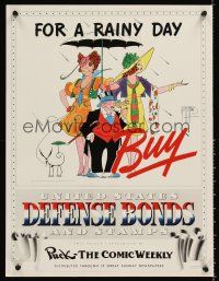 8a029 FOR A RAINY DAY BUY UNITED STATES DEFENSE BONDS AND STAMPS 15x20 WWII war poster '41