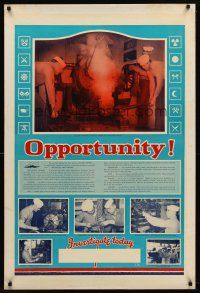 8a016 OPPORTUNITY! 28x42 WWII war poster '40s investigate & compare jobs in the U.S. Navy!