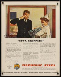 8a033 REPUBLIC STEEL 22x28 WWII war poster '40s Buy War Bonds and Stamps!