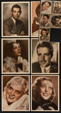 8b026 LOT OF 11 8X10 MGM FAN PHOTOS W/ FACSIMILE SIGNATURES '30s Jean Harlow, Clark Gable & more!
