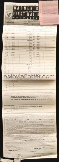 8b029 LOT OF 44 THEATRE EXHIBITOR CONTRACTS AND RECEIPTS '35-41 confirmation of booking!