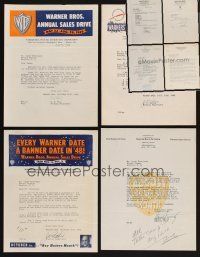 8b030 LOT OF 40 WARNER BROS. LETTERS '20s-40s sent directly from the studio to theater owners!