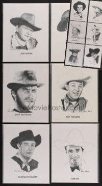 8b035 LOT OF 36 WESTERN ART PRINTS '98 wonderful portraits of top cowboy stars by Frank Nareau!