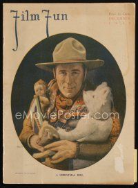8b169 FILM FUN magazine December 1919 great artwork of cowboy William S. Hart holding toys!