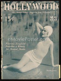 8b097 HOLLYWOOD magazine August 1930 sexy Dorothy Jordan posing on beach in swimsuit!