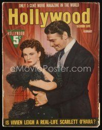 8b106 HOLLYWOOD magazine February 1940 Vivien Leigh & Clark Gable in Gone with the Wind!