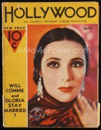 8b101 HOLLYWOOD magazine May 1932 portrait of sexy Dolores Del Rio by Edwin Bower Hesser!