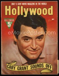 8b109 HOLLYWOOD magazine May 1940 great head & shoulders portrait of Cary Grant!