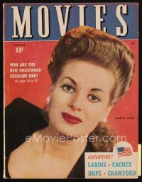8b130 MODERN MOVIES magazine August 1943 head & shoulders portrait of sexy Maureen O'Hara!