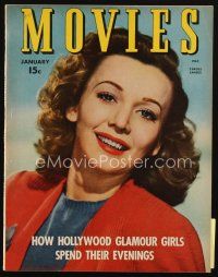 8b135 MODERN MOVIES magazine January 1944 Carole Landis starring in Four Jills in a Jeep!