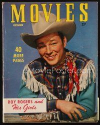 8b139 MODERN MOVIES magazine September 1947 portrait of Roy Rogers starring in Disney's Pecos Bill!