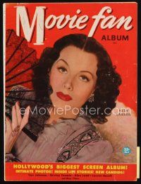 8b159 MOVIE FAN 1st annual album magazine 1946 portrait of sexy Hedy Lamarr with lace fan!