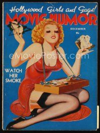 8b165 MOVIE HUMOR magazine December 1938 wonderful artwork of sexiest cigarette girl!