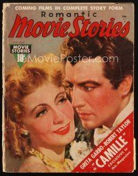 8b128 MOVIE STORY magazine January 1937 art of Greta Garbo & Robert Taylor + smoking Santa Claus!