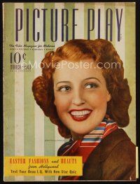 8b122 PICTURE PLAY magazine March 1940 portrait of Jeanette MacDonald smiling big by Erbit-Varady!