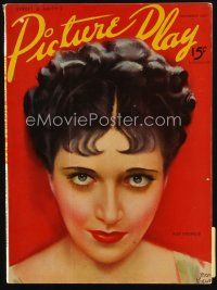 8b114 PICTURE PLAY magazine November 1937 great artwork of pretty Kay Francis by Morr Kusnet!