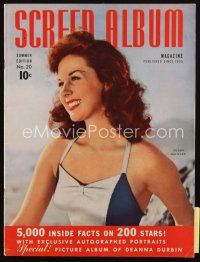 8b155 SCREEN ALBUM magazine Summer 1942 great smiling close up of sexy Susan Hayward in swimsuit!