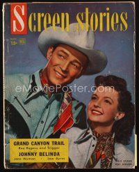 8b161 SCREEN STORIES magazine November 1948 great portrait of Roy Rogers & pretty Dale Evans!