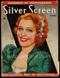 8b091 SILVER SCREEN magazine October 1937 art of pretty Jeanette MacDonald by Marland Stone!