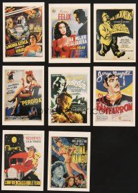 8b038 LOT OF 8 POSTCARDS OF MEXICAN MOVIE POSTERS '90s art from romance, comedy, horror & sci-fi!