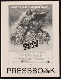 8b337 EMPIRE STRIKES BACK pressbook '80 George Lucas sci-fi classic, cool artwork by Tom Jung!