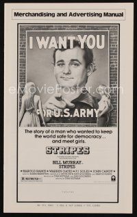 8b398 STRIPES pressbook '81 Ivan Reitman classic military comedy, Bill Murray wants YOU!